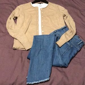 Banana Republic Merino Wool Cardigan - tan, M